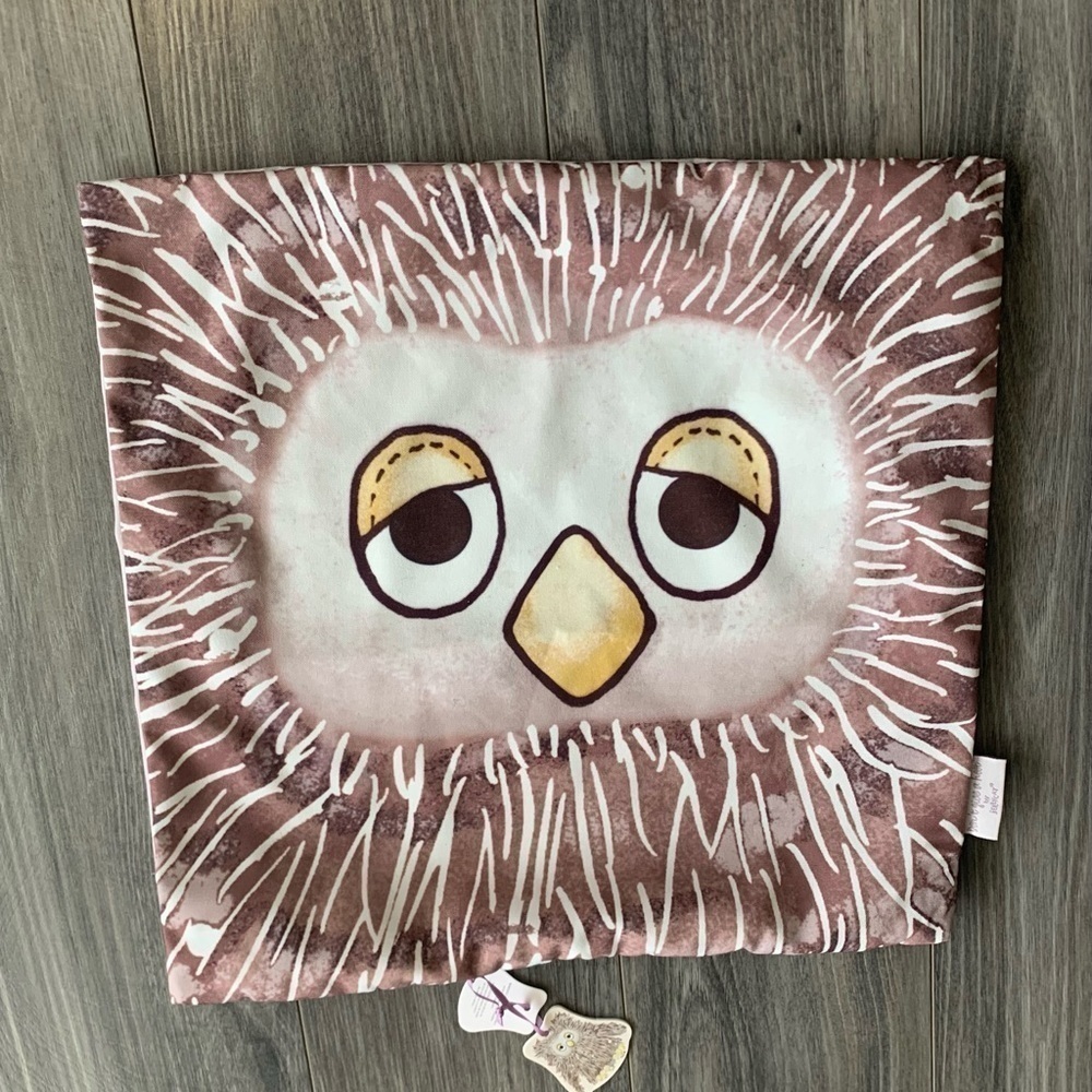 Jelly Don’t give a hoot owl artsy eclectic animal bird pillow‎ case.